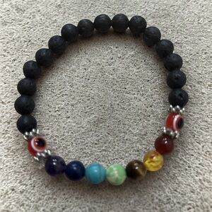 ✨ 7 Chakra Lava Stone Bracelet — Handmade for Balance & Intention